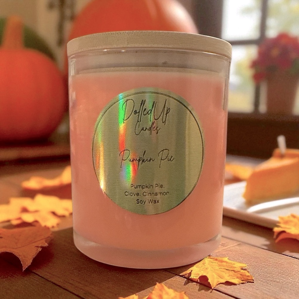 9oz Pumpkin Pie Scented Candle | Hand Poured Soy Wax | Fall Candle